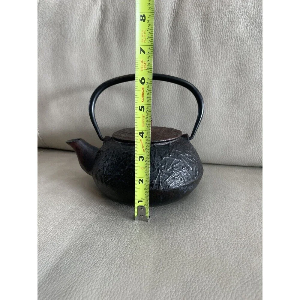 Vintage Japanese Cast Iron Teapot Tea Kettle stamped Enameled Pine Needle Acorn - Picture 4 of 9